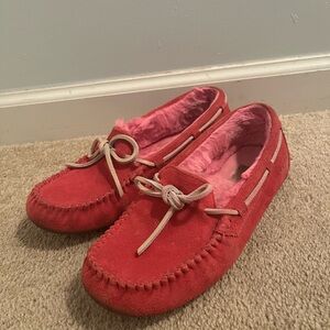 UGG Pink Suede Moccasins